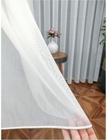 Resim Özel Ürünüdür Vakko Bambu Tül 1 3 Sık Pileli Dökümlü Ve Ütü İstemez,Kırık Beyaz 150 X 260 