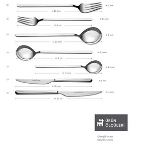 Resim Karaca Elegance Gale Platin 12 Kişilik 84 Parça Çatal Kaşık Bıçak Takımı 