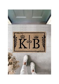Resim Kişiye Özel Yazılı Coco Kapı Önü Paspası 60x40 Kaymaz Taban Açık Kahverengi 