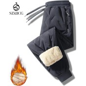 Resim Erkekler İçin Kışlık Rüzgar Geçirmez Kalın Pamuklu Pantolon Gri 