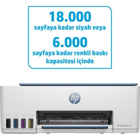 Resim HP 1F3Y4A 585 SMART TANK - WIRELESS ALL-IN-ONE RENKLİ MÜREKKEP PÜSKÜRTMELİ TANKLI YAZICI 12PPM 1F3Y4A 