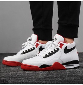 Resim Nike Flight Legacy Erkek Basketbol Ayakkabısı Bq4212-100 Beyaz - Kırmızı - Siyah 
