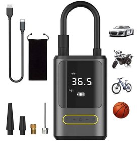 Resim Genel Markalar 4 In 1 Çok Işlevli 150 Psi 7.4 V 8000 Mah Powerbank Özellikli Hava Kompresörü 