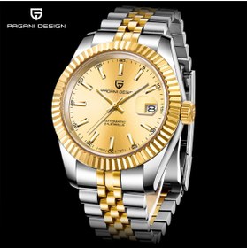 Resim Pagani design PD-1645 Datejust Yeni Mekanik Erkek Kol Saati Otomatik Retro Saatler Erkek Su Geçirmez Çelik Saat 