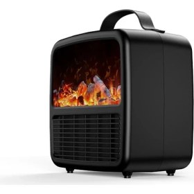 Resim Neffo Elektrikli Şömine Sıcak Hava Fanlı Isıtıcı | Taşınabilir Masaüstü Mini Isıtma Sobası 