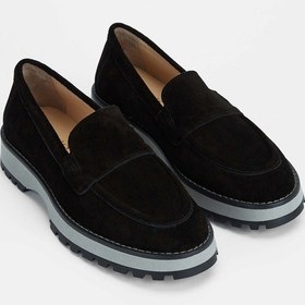 Resim Tamer Tanca Kadın Hakiki Deri Siyah Süet Loafer Ayakkabı 902 3435 Bn Ayk Sk23/24 Sıyah Suet Siyah 