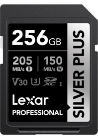 Resim Lexar 256 GB Silver Plus SD UHSI V30 U3 205MB/S Hafıza Kartı 