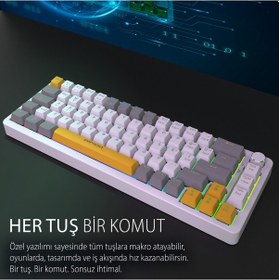 Resim Ikg-457 Rgb Mekanik Oyuncu Klavyesi 68 Tuş Hot Swap Red Switch Multimedya Kontrol Düğmesi 