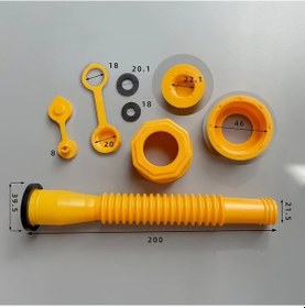 Resim Cloudstore Sarı 8 Parça Set Dayanıklı Benzin Nozulu Çoklu Kapak Seti 