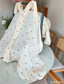 Resim Müslin Puset Örtüsü | Love Serisi | %100 Pamuk, Nefes Alabilen 