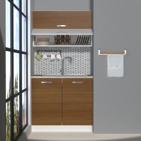 Resim Decoraktiv Mini 90YT MDF Hazır Mutfak Dolabı - Tezgah Dahil - Naturel Ceviz 