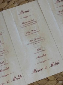 Resim Kişiye Özel Davet Menü Kartı - Özel Gün Masaları İçin 