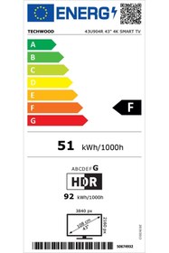 Resim Techwood 43u904r 43'' 108 Ekran Smart 4k Ultra Hd Tv 
