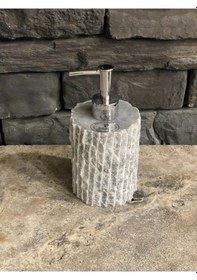 Resim Gri Dekoratif Patlatma Model Mermer Gümüş Pompalı Sıvı Sabunluk 1.sınıf Beyaz 