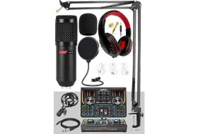 Resim BM800 Titanium Set Efektli Ses Kartı, Mikrofon Kulaklık, Stand (Pc ve Telefon) 