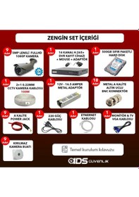 Resim Ids - 9 Kameralı 1080P Fullhd 5Mp Sony Lensli Kamera Seti - 2073 