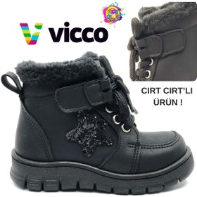 Resim Vicco 946.P25K433 Punto Patik Siyah-Beyaz Kız Çocuk Bot 
