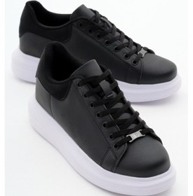 Resim Tonny Black Siyah Beyaz Rahat Kalıp Yüksek Taban Bağcıklı Spor Ayakkabı V2alx-0 295 Siyah Beyaz Siyah - Beyaz | Unisex 
