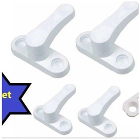 Resim Pvc Kapı Pencere Plastik Emniyet Mandalı Çocuk, Bebek Emniyet Kilidi Beyaz 4 Adet 