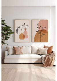 Resim 2 Parça Gerçek Ahşap Renkli Çerçeveli Tablo Seti - Model 38 - Ersy2lımodel38 