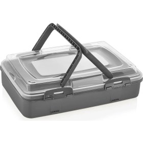 Resim 2 Katlı Borcam Saklama Taşıma Kabı Kek Börek Parta Taşıma Kabı Piknik Kamp Taşıma Kabı 