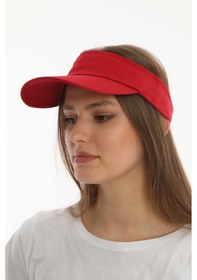 Resim Uv Koruyuculu Unisex Siperlikli Kırmızı Şapka Kırmızı 