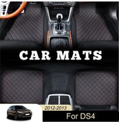 Resim Lumaworld Citroen Ds4 2012 2013 Blue White Line Pu Deri Kaymaz Taban Halısı 4 Parça Set 
