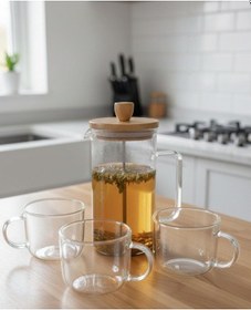 Resim Bambu French Press 1000 Cc Bitki Çayı Filitre Kahve Bambu - Şeffaf 