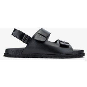 Resim Sandals Factory Lorenza Erkek Siyah Hakiki Deri Sandalet Ayakkabı 60 17627 Erk Sndlt Y24 Siyah 