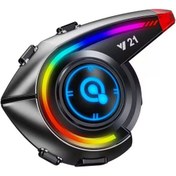 Resim Vothoon Y21 Rgb Işık Efektli Intercom Bluetooth Motosiklet Kask Kulaklığı Intercom Kulaklık 