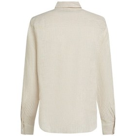 Resim Tommy Hilfiger Ess Lınen Relaxed Shırt Kadın Beyaz Gömlek - Ww0ww44679 Beyaz 