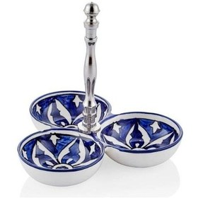 Resim The Mia Corallo Çerezlik Mavi 3 Bölmeli 19x19x19 Cm Crl0010 