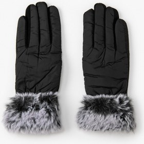 Resim Kadın Kayak Eldiveni Suni Kürk Detaylı İçi Polarlı 