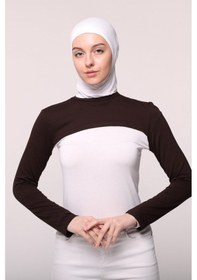 Resim Sıfır Yakalı Boyunluklu Kolluk Kahve Rengi Çok Renkli 