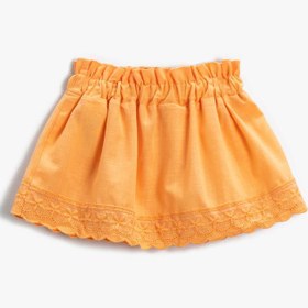 Resim Kız Bebek Mini Etek Uçları Fisto Detaylı Volanlı Beli Lastikli 