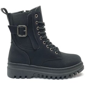 Resim Mehtap Süs Toka Detaylı Kaymaz Taban Kadın Postal Bot Siyah 