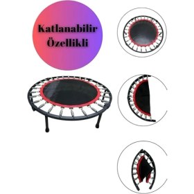 Resim 102 cm (40 Inç) Katlanabilir Trambolin - Taşınabilir & Dayanıklı Fitness ve Egzersiz Trambolini 
