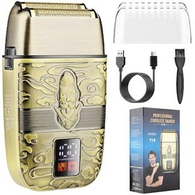 Resim Geeksen Razor Erkekler İçin Tam Metal Tıraş Makinesi Çift Ağlı Alternatif Hareketli Bronz 