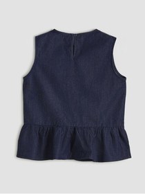 Resim LC Waikiki GÜLİS GİYİM'DEN Lacivert Fiyonk Detaylı Fırfırlı Kız Çocuk Jean Bluz 