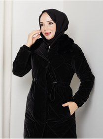 Resim KMKkombin KADIN TAM DOLGULU YAKASI KÜRKLÜ GENÇ SPOR NOVA KUMAŞ TESETTÜR MONT 0190 