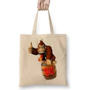 Resim Baskı Dükkanı Donkey Kong Super Nintendo Game Bez Çanta Uzun Saplı 