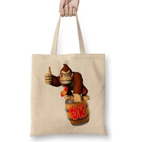 Resim Baskı Dükkanı Donkey Kong Super Nintendo Game Bez Çanta Uzun Saplı 