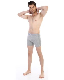 Resim Çift Kaplan Erkek Elastanlı Biyeli Gri Melanj Boxer Şort 880 Gri 