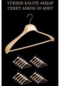 Resim Ceket Elbise Askısı Ahşap 44 Cm Yüksek Kalite Takım Elbise Kıyafet Askısı 20 Adet Diğer 