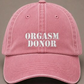 Resim "orgasm Donor" Yetişkin Mizahı Nakışlı Vintage Yıkamalı Beyzbol Şapkası 