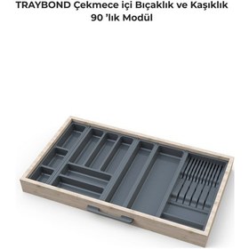 Resim Çekmece Içi Kaşıklık Ve Bıçaklık Düzenleyici Antresit, 84x48 Yandan Ve Boydan 4cm Kesilebilir Antrasit 