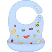 Resim Silikon Babi Önlük Su Geçirmez Tükürük Damlayan Muz Önlükler Karikatür Fruit-blue Fruit-blue Çok Renkli 