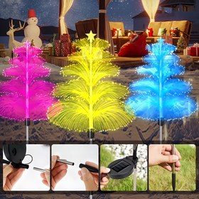 Resim 1/4/6 adet Güneş Enerjili LED Denizanası Lambası ile Renkli Gradyan Tatil Dekoratif Yer Fiyatlama Işıkları için Noel, Şükran Günü ve Yeni Yıl Çim Bahçe, Koridor Festivali Süsleme Çim Işığı, AMILL 