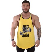 Resim Big Sam Fileli Vücut Geliştirme Antrenman Atleti Oversize Big Sam 2296 