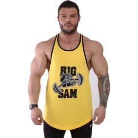 Resim Big Sam Fileli Vücut Geliştirme Antrenman Atleti Oversize Big Sam 2296 
